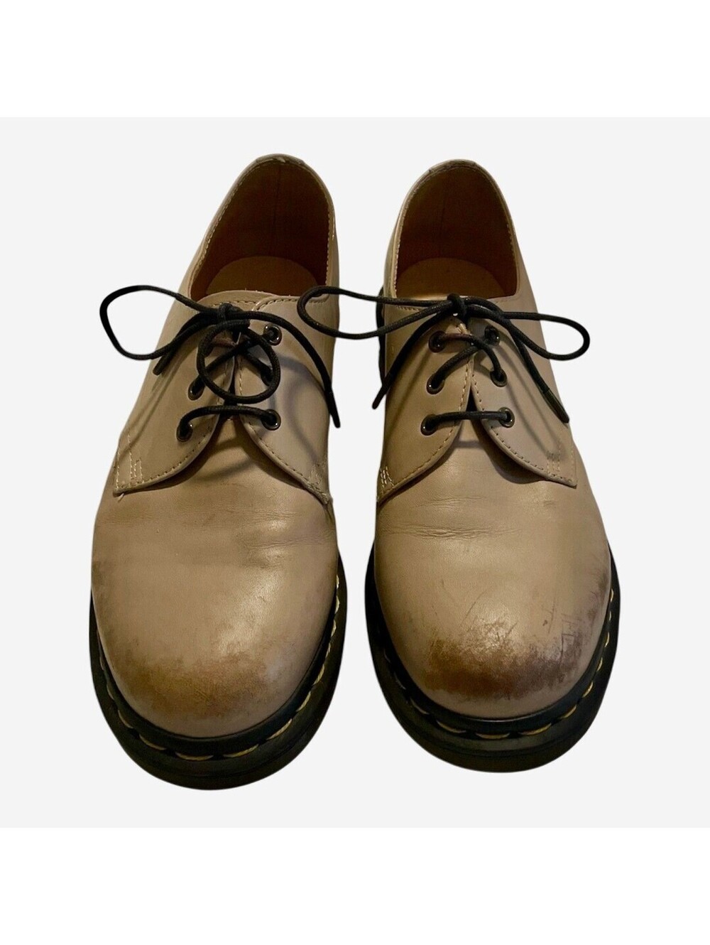 Dr Martens 1461 Ivory Leather Oxford 3 Eye Lace Up Shoes US 7 EU 38 25715